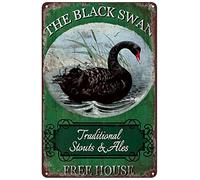 Poster Wall Decor Sign The Black Swan Free House Poster For Home Farm Bar Pub Cafe Club Garage Wall Decor Poster Metal Sign 8X12 Inches