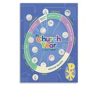 poster What Color is Today? Liturgical Calendar Poster, Interactive Catholic Canvas Art for Children's Church, Family Catechesis(Framed,08x12inch(20x30cm))