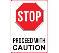 Posteration Be Sure To Proceed With Caution Decor Iron Poster Painting Retro Iron Signs For Office Garden Restaurant 20X30Cm