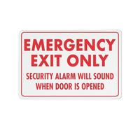 Posteration Emergency Exit Only Security Alarm Will Sound When Door Is Opened Decor Iron Poster Painting Fixings Included Iron Signs For Living Room Garden 20X30Cm