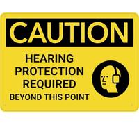 Posteration Hearing Required Beyond This Point With Graphic Funny Metal Tin Sign Exquisite And Beautiful Metal Sign For Restaurant Living Patio 20X30Cm
