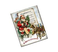 Posteration Here Comes Santa Claus Christmas Reindeer Funny Metal Tin Sign Not Easy To Deform Metal Sign For Orchard Home Bar 20X30Cm