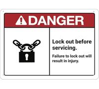 Posteration Lock Out Before Servicing Retro Iron Signs Art Metal Sign For Club Orchard Room 20X30Cm