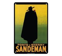 Posteration Porto & Sherry Sandeman French Port Brandy Madeira Wines Funny Iron Poster Painting Retro Metal Sign For Bar Restaurant Shop 20X30Cm
