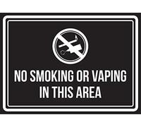 Posteration Rustic Post No Smoking Or Vaping In This Area Black Decor Iron Poster Painting Not Easy To Deform Iron Signs For Kitchen Living Garden 20X30Cm