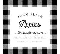 Posterazzi PDXLSSQ002SMALL Farm Fresh Apples Buffalo Check Leah Straatsma Poster, 18 x 18 cm, Multi-Colour