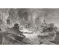 Posterazzi The Battle Of Actium At Which Octavian Defeated Antony And Cleopatra In 31 Bc. From The Book Harmsworth History Of The World Published 1908. Poster Print, (18 x 11)