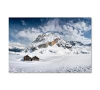 Postereck - 0616 - Winter Landscape, Wooden Huts Nature Snow Mountain - Wall Art, Photo Print, Landscape Print, Travel - ISO A - 8.3 x 11.7 in
