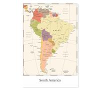 Postereck - 4138 - South America Map: Country Borders & Cities - Educational Wall Art Print, Classroom Decor - ISO A - 8.3 x 11.7 in