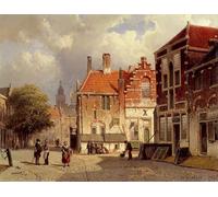 POSTERIIk Famous Animal Posters Vintage Picture a Dutch Town Square by Willem Koekkoek Modern Wall Decor for Home Decor 60x90cm