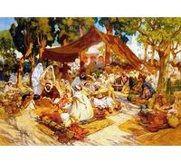 POSTERIIk Famous Animal Posters Vintage Picture an Evening Gathering At a North-african Encampment by Frederick Arthur Bridgman Modern Wall Decor for Home Decor 60x90cm