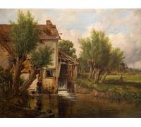 POSTERIIk Famous Animal Posters Vintage Picture an Old Mill Near Worcester by Benjamin Williams Leader Modern Wall Decor for Home Decor 60x90cm