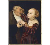 POSTERIIk Famous Animal Posters Vintage Picture Austria Vienna the Old Man and the Young Woman by Lucas the Elder Cranach Modern Wall Decor for Home Decor 60x90cm