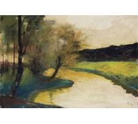 POSTERIIk Famous Animal Posters Vintage Picture Autumnal Brook Landscape in the Evening Light by Lesser Ury Modern Wall Decor for Home Decor 60x90cm