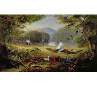POSTERIIk Famous Animal Posters Vintage Picture Charles Waterton Capturing a Cayman by Captain Edward Jones Modern Wall Decor for Home Decor 60x90cm