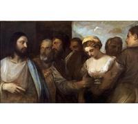 POSTERIIk Famous Animal Posters Vintage Picture Christ and the Adulterous Woman by Tiziano Vecelli Modern Wall Decor for Home Decor 60x90cm