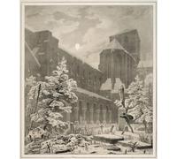 POSTERIIk Famous Animal Posters Vintage Picture Church and Graveyard in the Snow by Carl Blechen Modern Wall Decor for Home Decor 60x90cm