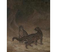 POSTERIIk Famous Animal Posters Vintage Picture Clouded Leopards by Jacques Laurent Agasse Modern Wall Decor for Home Decor 60x90cm