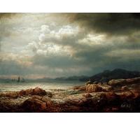 POSTERIIk Famous Animal Posters Vintage Picture Coastal Landscape by Lars Hertervig Modern Wall Decor for Home Decor 60x90cm