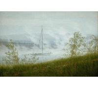 POSTERIIk Famous Animal Posters Vintage Picture Elb ship in the morning mist by Caspar David Friedrich Modern Wall Decor for Home Decor 60x90cm