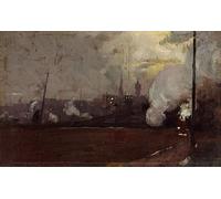 POSTERIIk Famous Animal Posters Vintage Picture Evening Train to Hawthorn by Tom Roberts Modern Wall Decor for Home Decor 60x90cm