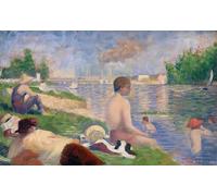 POSTERIIk Famous Animal Posters Vintage Picture Final Study for Bathers At Asnières by Georges Pierre Seurat Modern Wall Decor for Home Decor 60x90cm
