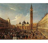 POSTERIIk Famous Animal Posters Vintage Picture Italy Veneto Venice Last Day of Carnival on San Marco Square by Gabriele Bella Modern Wall Decor for Home Decor 60x90cm