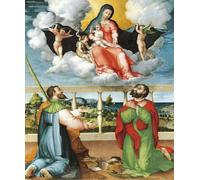 POSTERIIk Famous Animal Posters Vintage Picture Lady in Glory with Saints Cosmas and Damian in Adoration by Famous Artist Modern Wall Decor for Home Decor 60x90cm