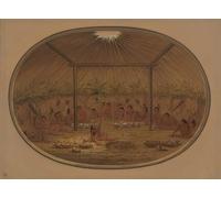 POSTERIIk Famous Animal Posters Vintage Picture Mandan Ceremony the Water Sinks Down by George Catlin Modern Wall Decor for Home Decor 60x90cm