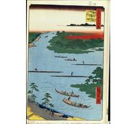 POSTERIIk Famous Animal Posters Vintage Picture One Hundred Celebres of Edo the Mouth of the Nakagawa River by Utagawa Hiroshige Modern Wall Decor for Home Decor 60x90cm