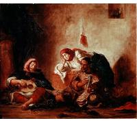 POSTERIIk Famous Animal Posters Vintage Picture Orientalism Jewish Musicians of Mogador Morocco Painting by Ferdinandeugene Delacroix Modern Wall Decor for Home Decor 60x90cm