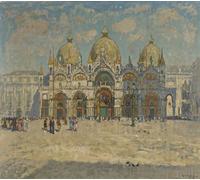 POSTERIIk Famous Animal Posters Vintage Picture Piazza San Marco in Venice by Konstantin Ivanovich Gorbatov Modern Wall Decor for Home Decor 60x90cm
