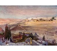 POSTERIIk Famous Animal Posters Vintage Picture Sunrise From the Mount of Olives by Fulleylove Modern Wall Decor for Home Decor 60x90cm