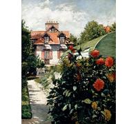 POSTERIIk Famous Animal Posters Vintage Picture The Dahlias garden at Petit Gennevilliers by Gustave Caillebotte Modern Wall Decor for Home Decor 60x90cm