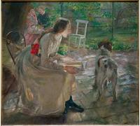 POSTERIIk Famous Animal Posters Vintage Picture the Daughters of the Artist in the Garden by Fritz Von Uhde Modern Wall Decor for Home Decor 60x90cm
