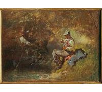 POSTERIIk Famous Animal Posters Vintage Picture The fisherman by Carl Spitzweg Modern Wall Decor for Home Decor 60x90cm