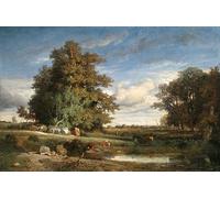 POSTERIIk Famous Animal Posters Vintage Picture the Marsh by Constant Troyon Modern Wall Decor for Home Decor 60x90cm