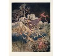 POSTERIIk Famous Animal Posters Vintage Picture the Nightmare with Her Whole Ninefold by Arthur Rackham Modern Wall Decor for Home Decor 60x90cm