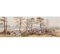 POSTERIIk Famous Animal Posters Vintage Picture the Officers and Seamen of the Fleet on Shore At Nargen by Johncarmichael Modern Wall Decor for Home Decor 60x90cm