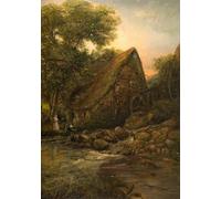 POSTERIIk Famous Animal Posters Vintage Picture the Old Mill Wheel by Henry Mark Anthony Modern Wall Decor for Home Decor 60x90cm
