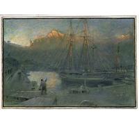 POSTERIIk Famous Animal Posters Vintage Picture the Port of Solla Majorca by Albert Goodwin Modern Wall Decor for Home Decor 60x90cm