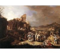 POSTERIIk Famous Animal Posters Vintage Picture The Preaching of St John the Baptist Bartholomeus Breenbergh Modern Wall Decor for Home Decor 60x90cm