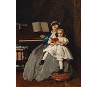 POSTERIIk Famous Animal Posters Vintage Picture the Reading Lesson by Auguste Toulmouche Modern Wall Decor for Home Decor 60x90cm