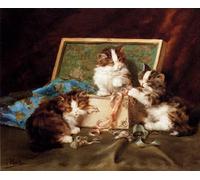 POSTERIIk Famous Animal Posters Vintage Picture the Sewing Box by Daniel Merlin Modern Wall Decor for Home Decor 60x90cm