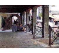 POSTERIIk Famous Animal Posters Vintage Picture Venetian Market Scene by Julius Leblanc Stewart Modern Wall Decor for Home Decor 60x90cm