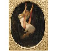 POSTERIIk Famous Animal Posters Vintage Picture Young Girl At the Swing Painting by Hippolyte Delaroche Modern Wall Decor for Home Decor 60x90cm