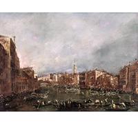 POSTERIIk Famous Modern Artwork Art Mural a Regatta on the Grand Canal by Francesco Guardi Oil Paintings Pictures for Home Decor 60x90cm