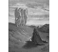 POSTERIIk Famous Modern Artwork Art Mural Abraham and the Three Angels Engraving by Gustave Dore Oil Paintings Pictures for Home Decor 60x90cm