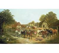POSTERIIk Famous Modern Artwork Art Mural an English Homestead by Frederick Herring Senior Oil Paintings Pictures for Home Decor 60x90cm