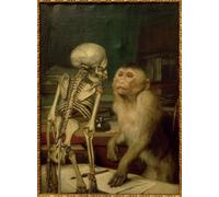 POSTERIIk Famous Modern Artwork Art Mural Animal in Front of Skeleton by Gabriel Cornelius Ritter Von Max Oil Paintings Pictures for Home Decor 60x90cm